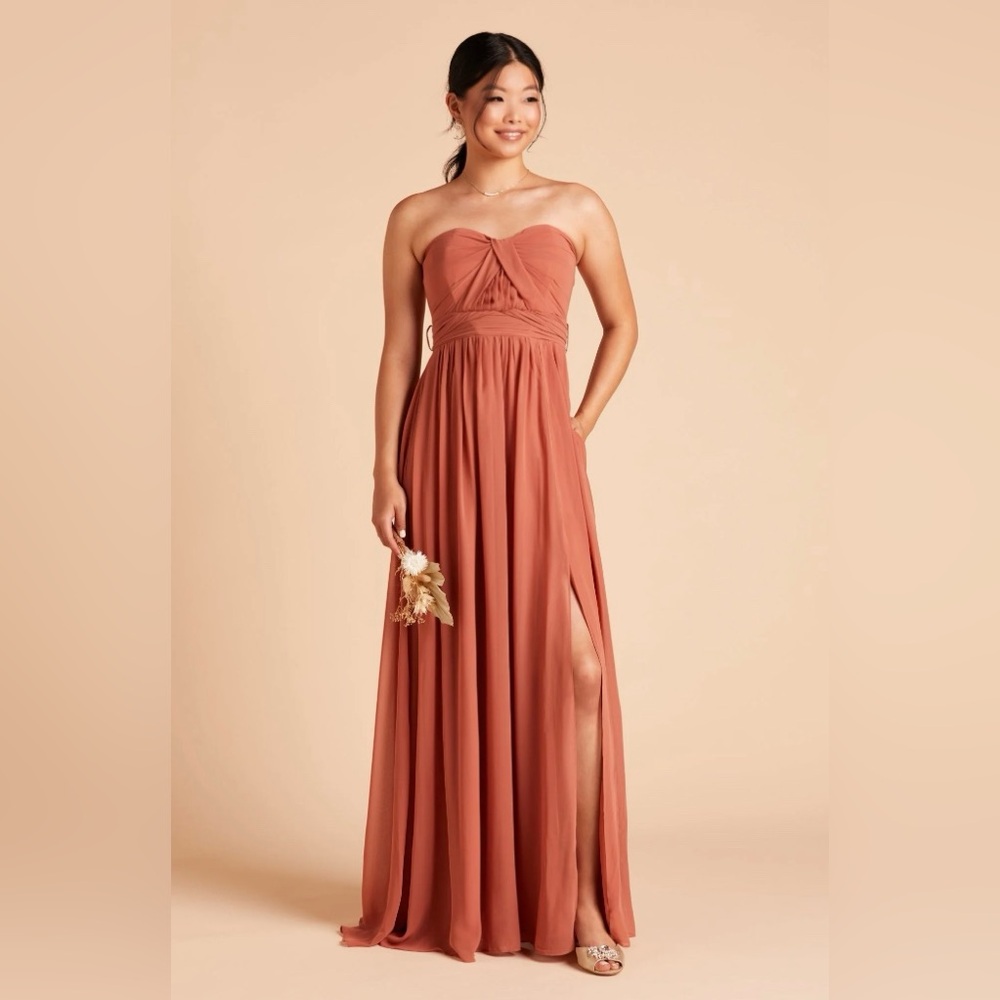 Birdy Grey Grace Convertible Dress with Slit in Terracotta - Picture 2 of 7